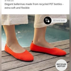 Giesswein Round Toe Flats Orange , size 6